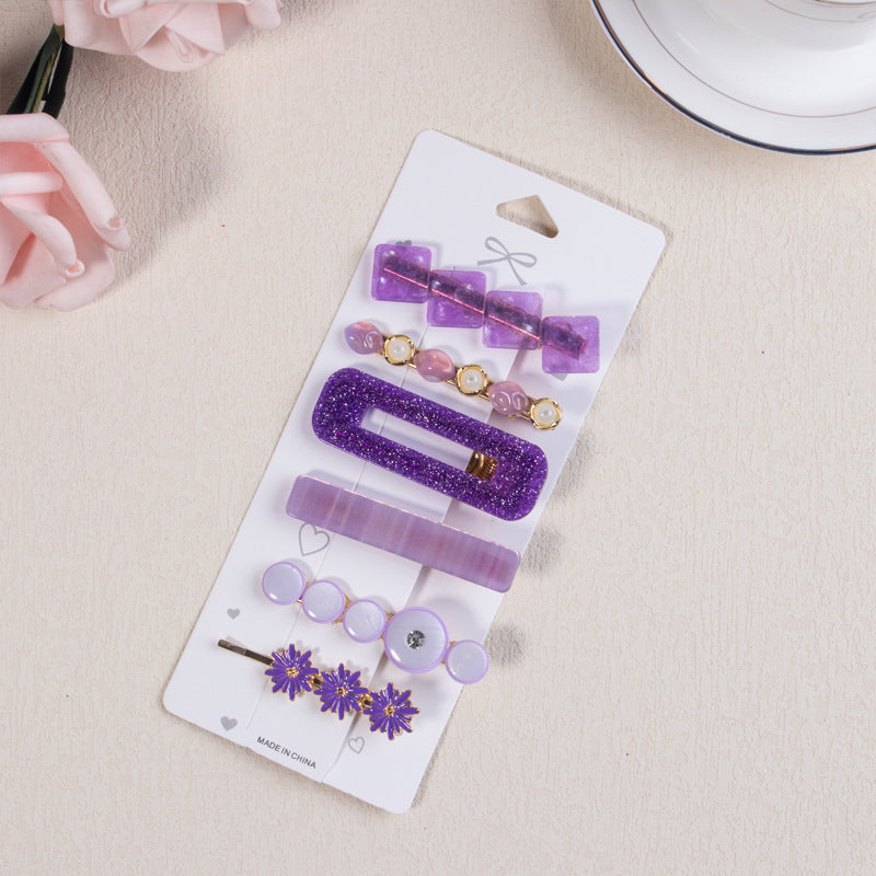 Wholesale Pearl with Diamond Bow and Starfish Plastic Hair Clips